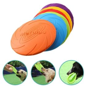 Pet UFO Toys New Small Medium Large Dog Flying Discs Trainning Interactive Toy Puppy Rubber Fetch Flying Disc 15CM (Color: Purple)