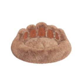 Cute Dog Bed Bear Paw Shape Pet Bed - Dog Beds & Furniture for Small and Medium Dogs, Cat Beds for Indoor Cats (Color: Khaki, size: M-70cm/28inch)