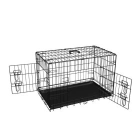 Portable Dog Cage with Divider for Indoor & Outdoor (Type: 48 Inch, Color: Black)